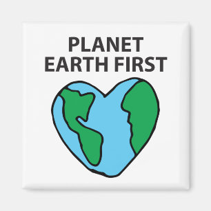 Planet First Ecogood Icon Lycklig Earth Clipart Magnet