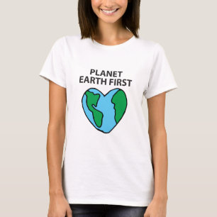 Planet First Ecogood Icon Lycklig Earth Clipart T Shirt