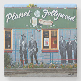 Planet Follywood, galenskapstrand, Coaster. Stenunderlägg