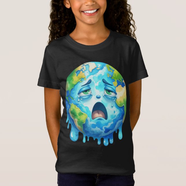 Planet för global uppvärmning Smälter på jorddagen T Shirt (Framsida)