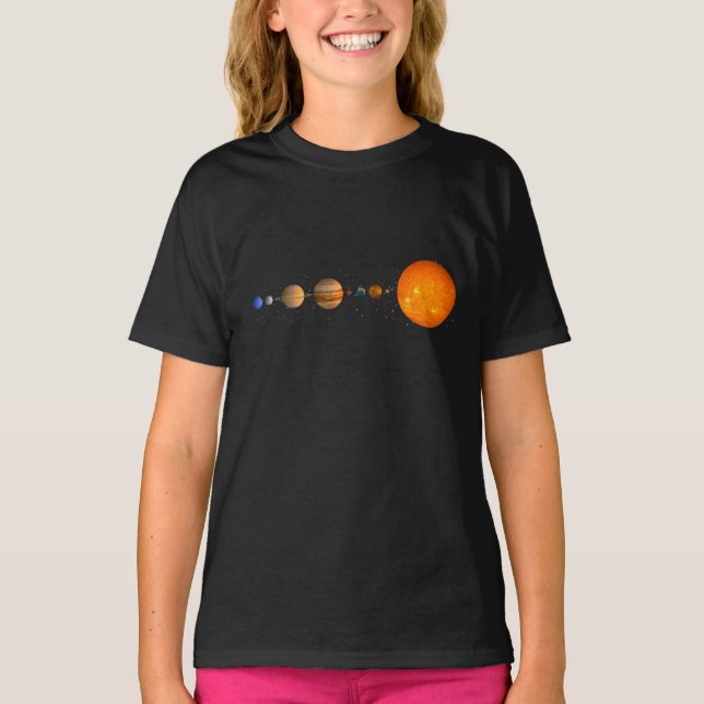 Planet för sol för system för Milky långt galax T Shirt (Framsida)