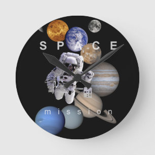 planet för system för astronaututrymmebeskicknin rund klocka