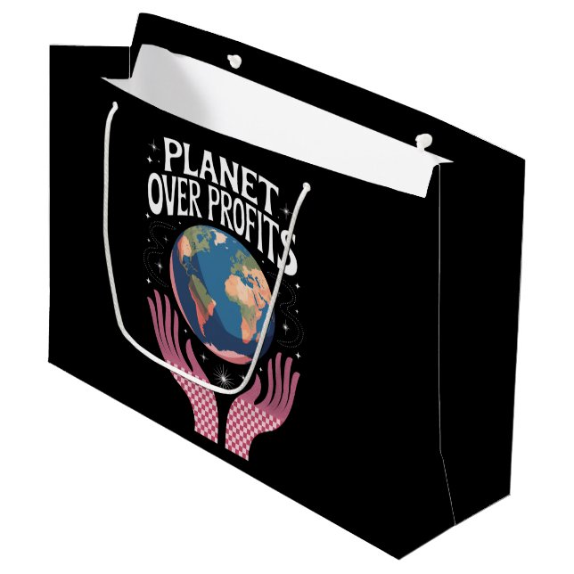 Planet före vinster Jorden Klimatförändring är ver (Framsidan Vinklad)