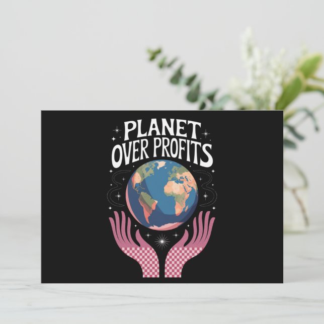 Planet före vinster Jorden Klimatförändring är ver Inbjudningar (Stående Fram)
