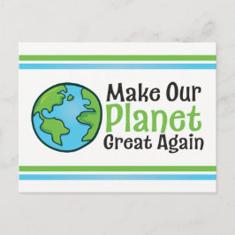 Planet Great Again Klimatförändring Postkort Vykort