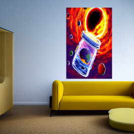 Planet i ett glas burk | AI Art Poster