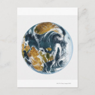 Planet jorden och moln sedda från rymden vykort