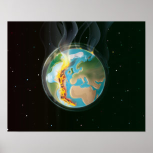 Planet Jorden Tektoniska Plattor Poster