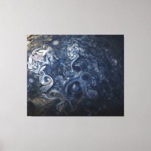 Planet Jupiter Blues Blue White Juno Cam Swirling Canvastryck
