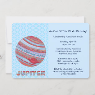 Planet Jupiter Colorful Space Geek Space Tema Inbjudningar