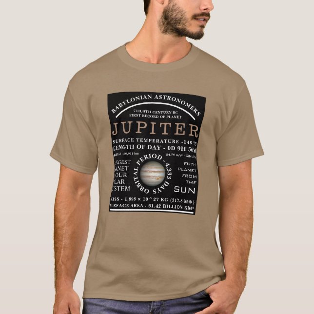 Planet Jupiter Detaljastronomy T Shirt (Framsida)