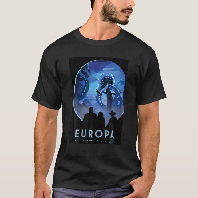 Planet Jupiter Europa Space Travel Shirt T Shirt (Framsida)