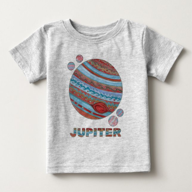 Planet Jupiter och Måne Space Geek Mode T-shirt (Framsida)