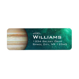 Planet Jupiter Solar System Space Returadress Etikett