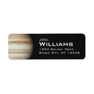 Planet Jupiter Solar System Space Returadress Etikett