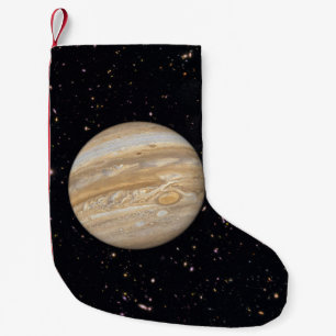 Planet Jupiter Starry Himlar Liten Julstrumpa