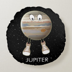 Planet Jupiter & Stars Rund Kudde