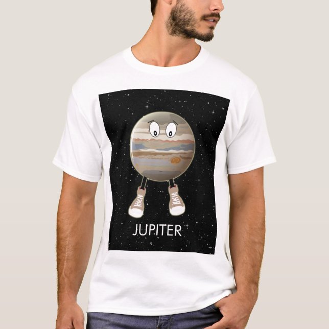 Planet Jupiter & Stars T Shirt (Framsida)