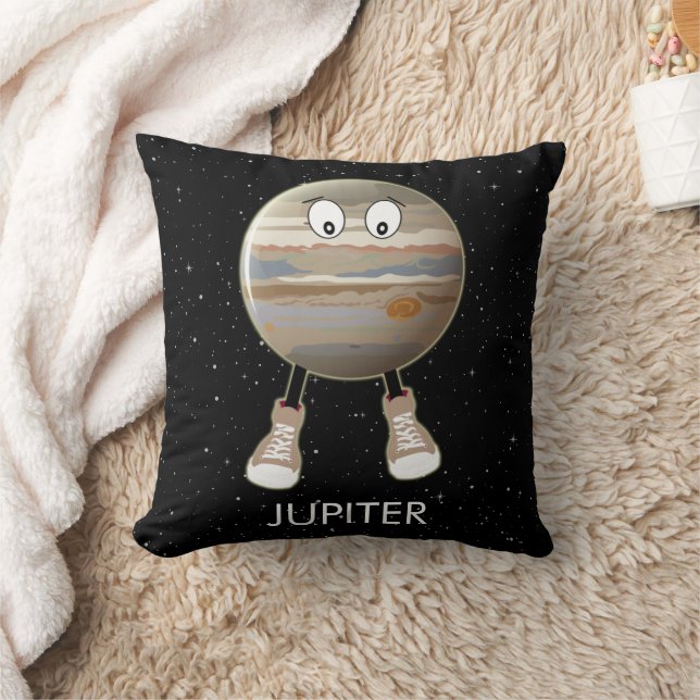 Planet Jupiter & Stjärnor Kastkudde Kudde (Filt)