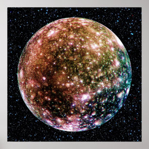 PLANET JUPITER'S MÅNE: CALLISTO (stjärnornas bakgr Poster