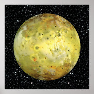 PLANET JUPITER'S MÅNE I O true färg (space) ~ Poster