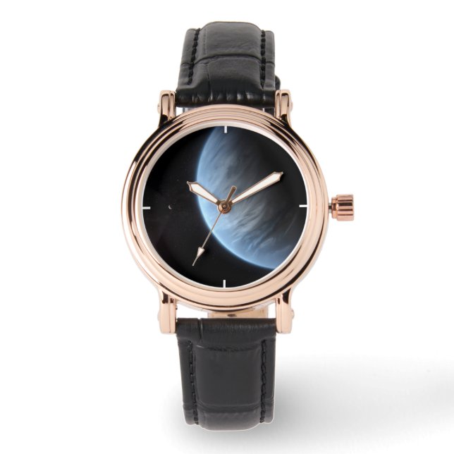 Planet K2-18b, värdstjärna och tillhörande plan. Armbandsur (Framsida)