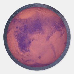 Planet Mars Classic Round Sticker Runt Klistermärke