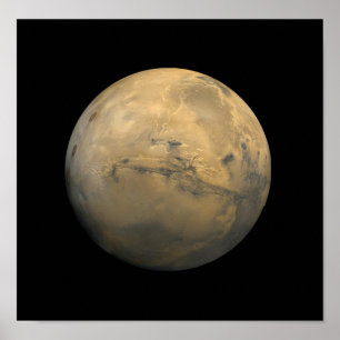 Planet Mars i solsystemet NASA Poster
