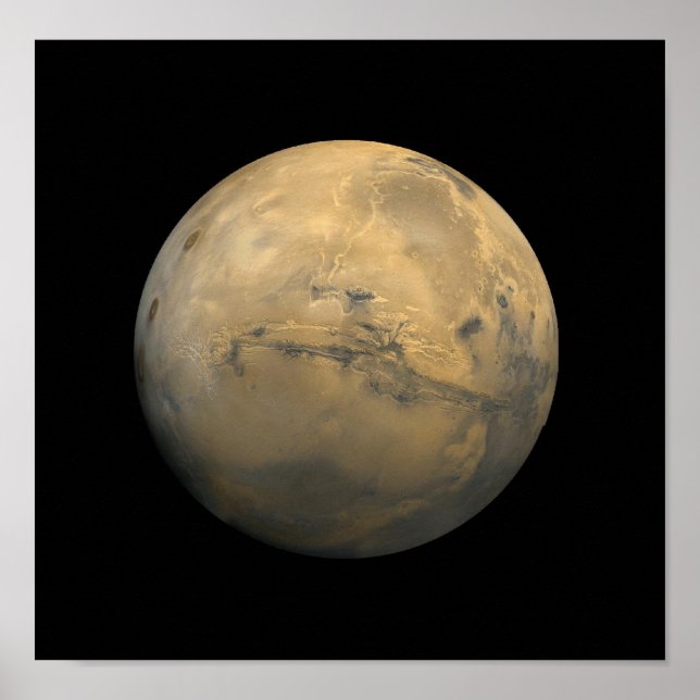 Planet Mars i solsystemet NASA Poster (Framsidan)