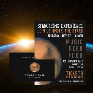 Planet Mars, Planetarium Event Advertising Flygblad