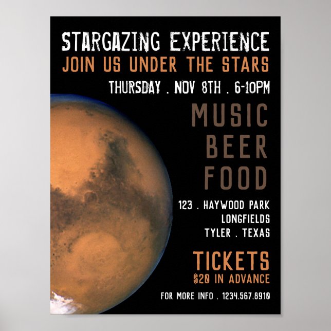 Planet Mars, Planetarium Event Advertising Poster (Framsidan)