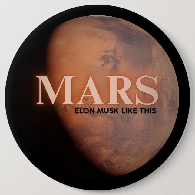 Planet Mars Roligt  Knapp (Framsida)
