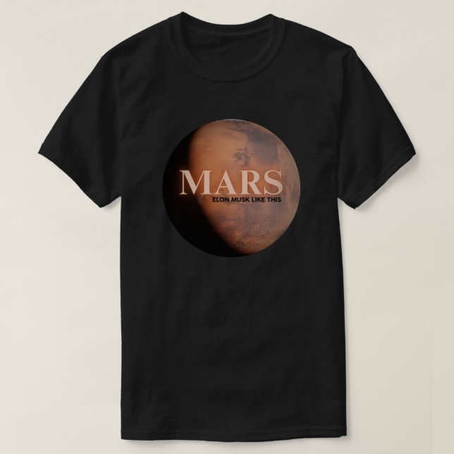Planet Mars Roligt  T Shirt (Design framsida)