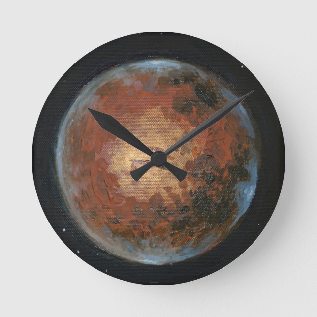 Planet Mars Rund Klocka (Framsida)