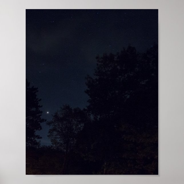 Planet Mars Seen från Van Buren State Park, MI Poster (Framsidan)