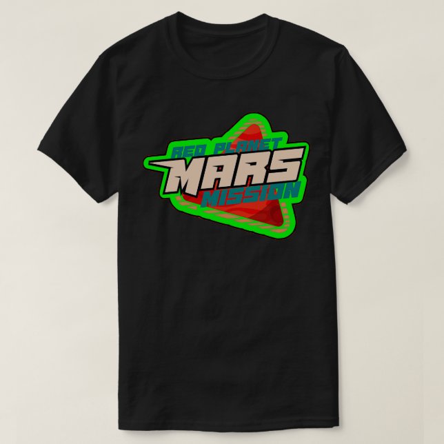 Planet Mars uppdrag grönt för bricka T Shirt (Design framsida)