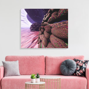 Planet Mars. Walls of byggnad. Canvastryck