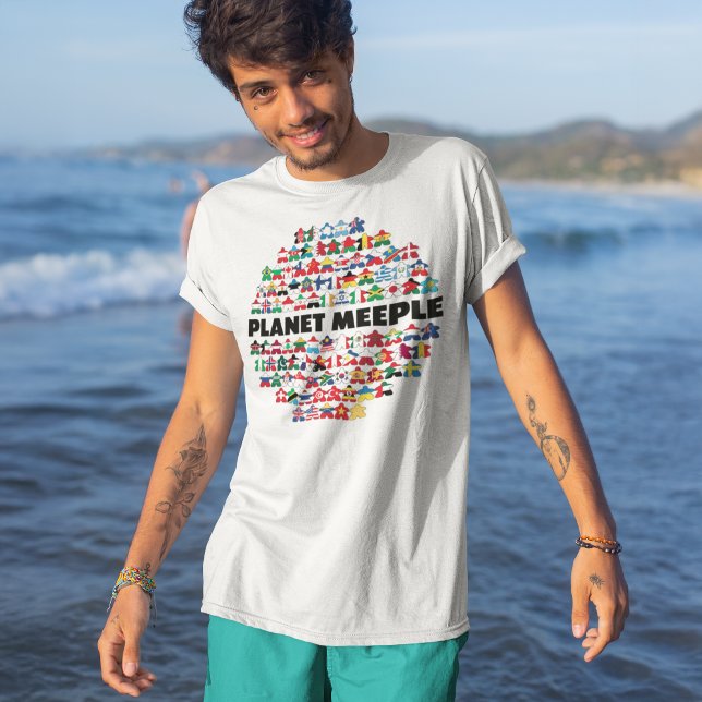 Planet Meeple, Black Text Manar Shirt T Shirt (Skapare uppladdad)