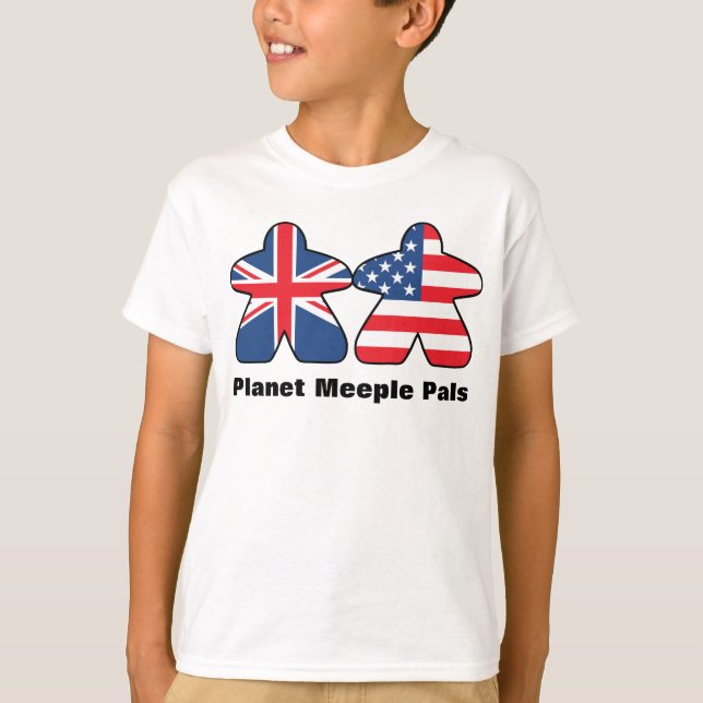 Planet Meeple Pals, UK & US Boys Shirt T Shirt (Framsida)