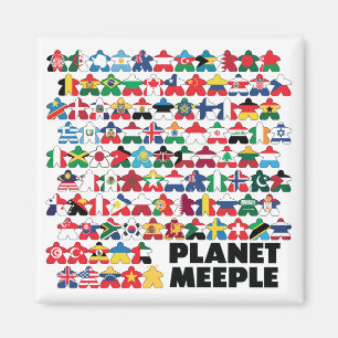 Planet Meeple, svart textruta, magnet