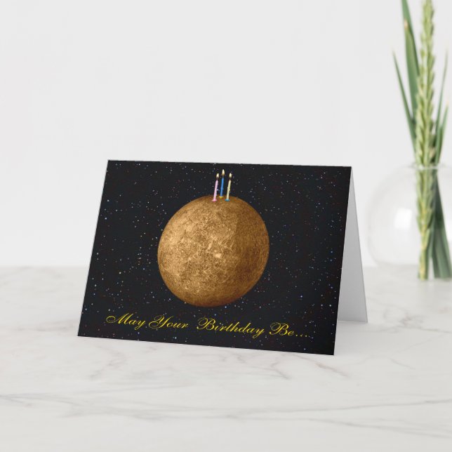 Planet Mercury Birthday Card Kort (Framsida)