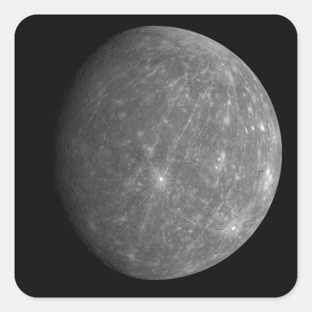 Planet Mercury Fyrkantigt Klistermärke (Framsida)