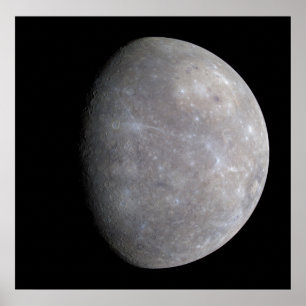 Planet Mercury som tas av sonden Messenger Poster