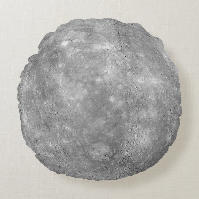Planet Mercury Space Solar System Grått Måne Crate Rund Kudde (Framsidan)