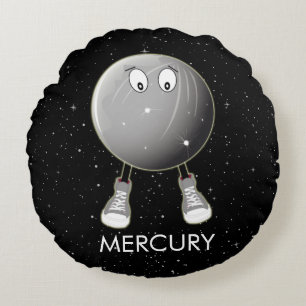 Planet Mercury & Stars Rund Kudde