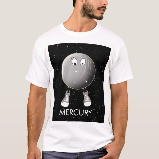 Planet Mercury & Stars T Shirt (Framsida)