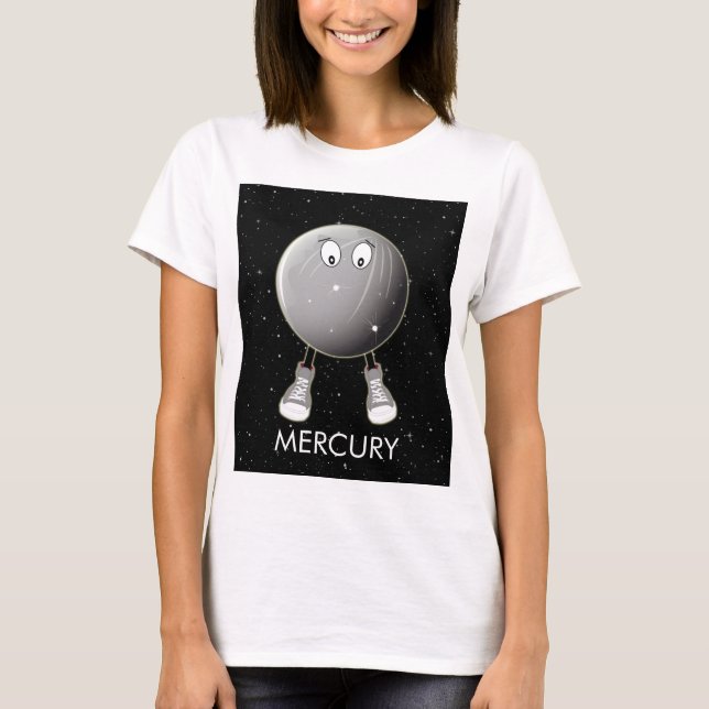 Planet Mercury & Stars T Shirt (Framsida)