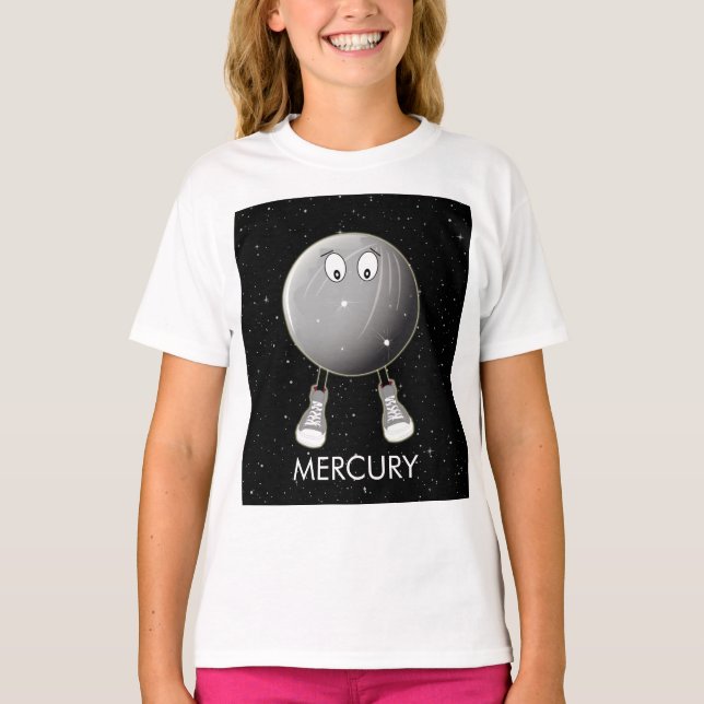 Planet Mercury & Stars T Shirt (Framsida)