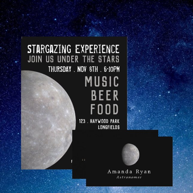 Planet Merkurius, Planetarium Eventreklam Reklamblad (Skapare uppladdad)