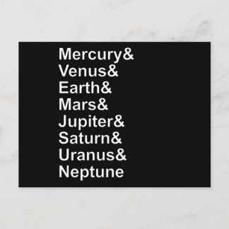 Planet Names Ampersand - Solar System Planets Vykort